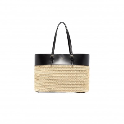 YSL SHOPPING SAINT LAURENT IN RAFFIA AND LEATHER 6089629OB8J2074 (37*28*13cm)